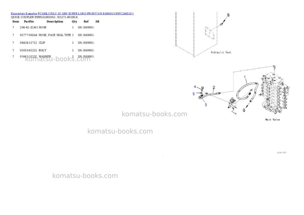 Komatsu pc240lc/nlc-10 18m super long front s/n k60001-up Parts catalog cover Page 2 Komatsu pc240lc/nlc-10 18m super long front s/n k60001-up Parts catalog cover Page 2
