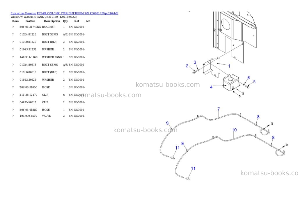 Komatsu pc240lc/nlc-8k straight boom s/n k50001-up Parts catalog cover Page 2 Komatsu pc240lc/nlc-8k straight boom s/n k50001-up Parts catalog cover Page 2