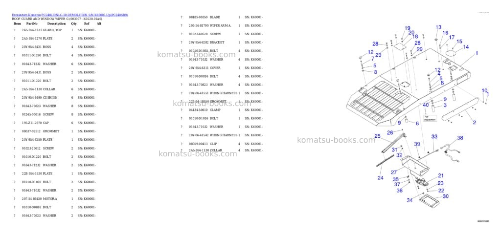 Komatsu pc240lc/nlc-10 demolition s/n k60001-up Parts catalog cover Page 9 Komatsu pc240lc/nlc-10 demolition s/n k60001-up Parts catalog cover Page 9