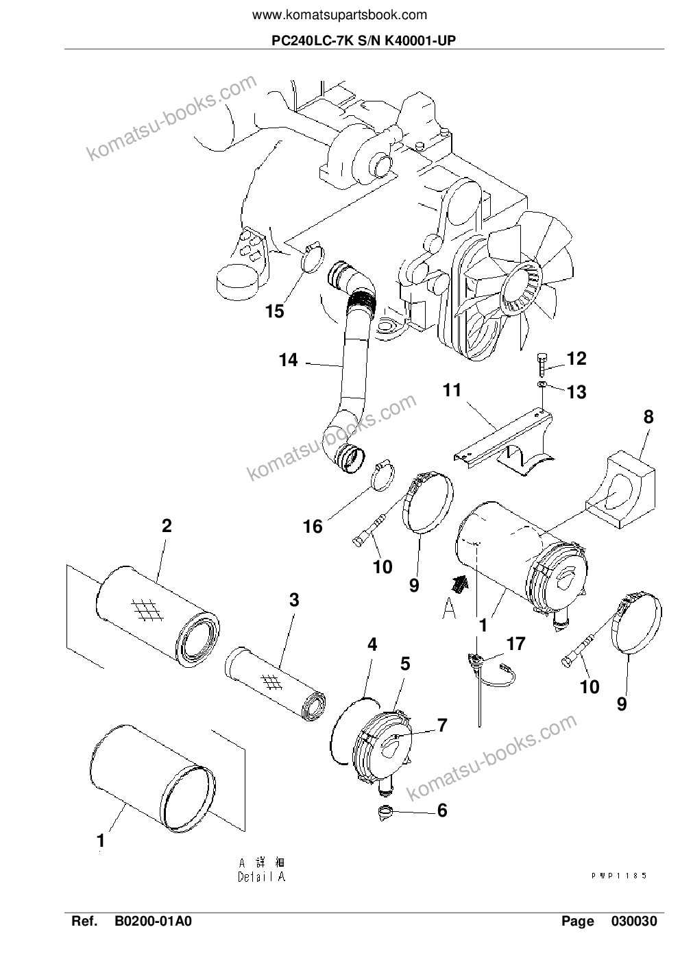 Komatsu pc240lc/nlc-7k straight boom s/n k40129-up Parts catalog cover Page 7 Komatsu pc240lc/nlc-7k straight boom s/n k40129-up Parts catalog cover Page 7