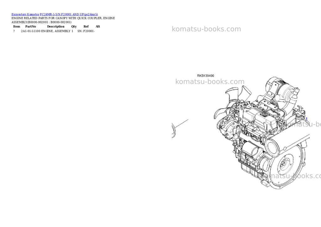 Komatsu PC24MR-5 S/N F20001 AND UP Parts catalog cover Page 10