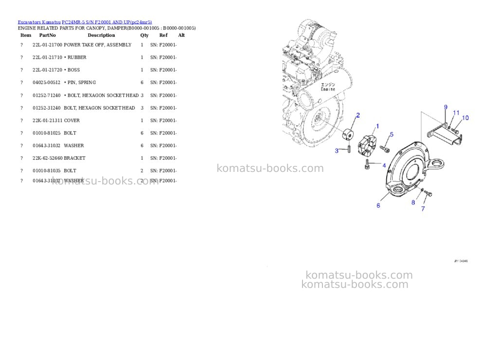 Komatsu PC24MR-5 S/N F20001 AND UP Parts catalog cover Page 4
