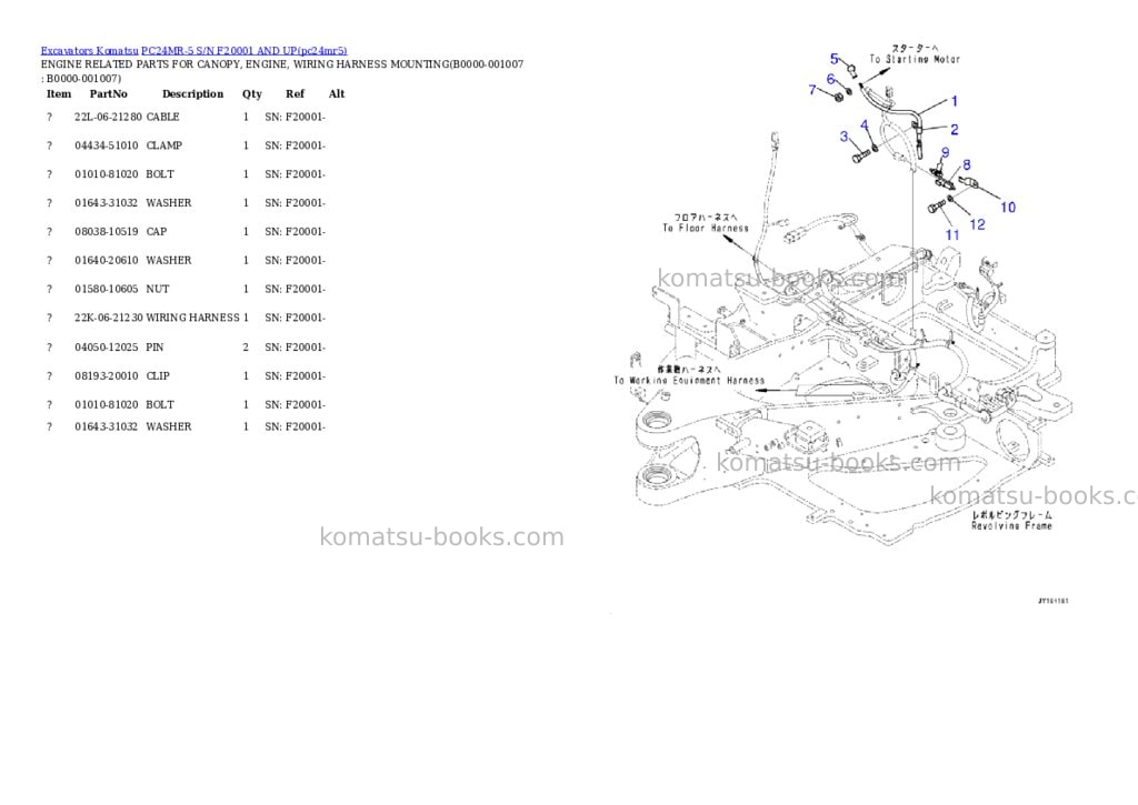Komatsu PC24MR-5 S/N F20001 AND UP Parts catalog cover Page 6