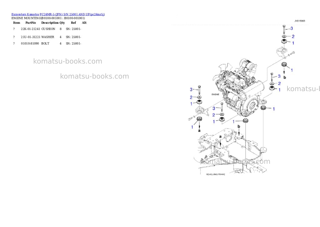 Komatsu PC24MR-5 (JPN) S/N 25001 AND UP Parts catalog cover Page 10 Komatsu PC24MR-5 (JPN) S/N 25001 AND UP Parts catalog cover Page 10