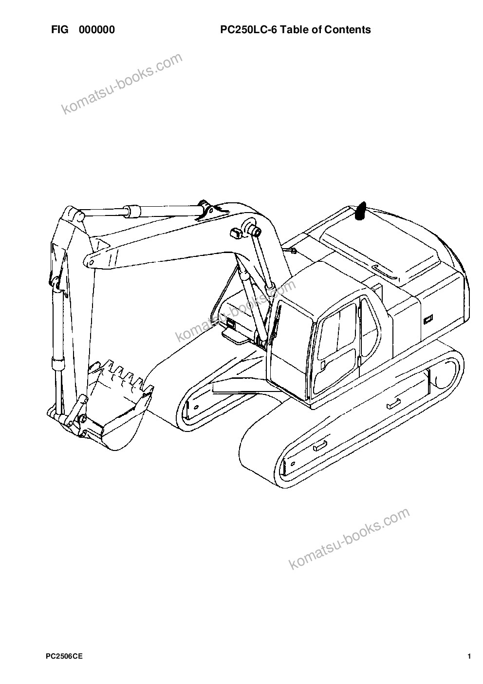 Komatsu pc250lc-6lc s/n a82001-up Parts catalog cover Komatsu pc250lc-6lc s/n a82001-up Parts catalog cover