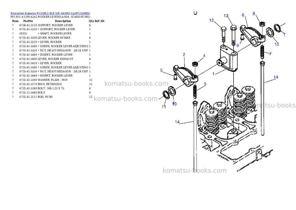 Komatsu pc250lc-6le s/n a83001-up Parts catalog cover Page 2