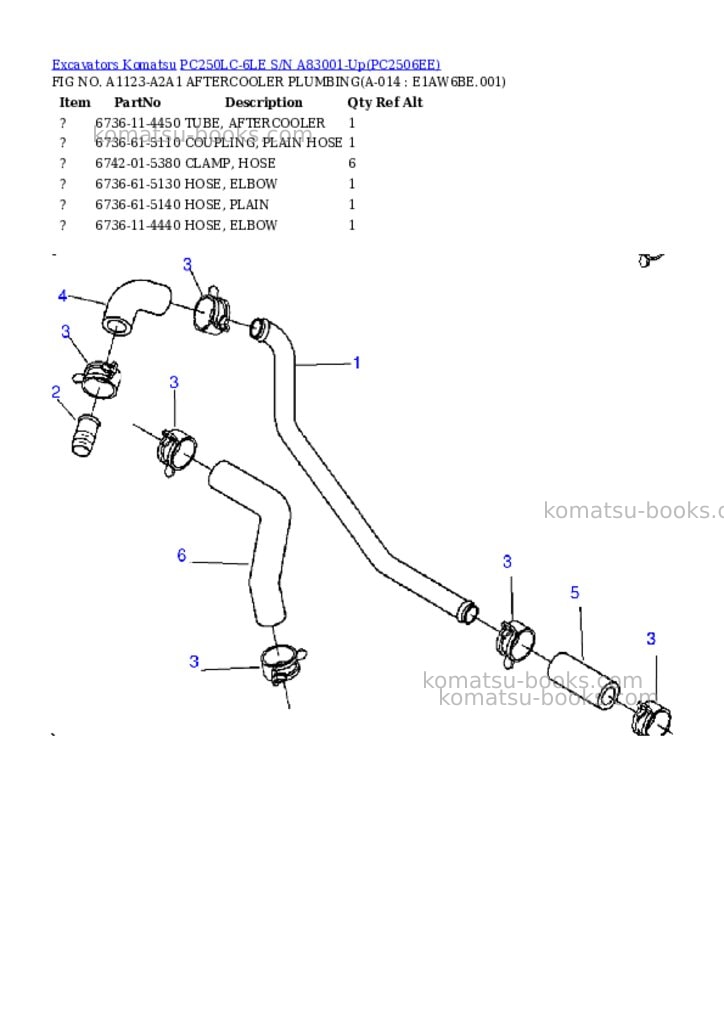 Komatsu pc250lc-6le s/n a83001-up Parts catalog cover Page 7