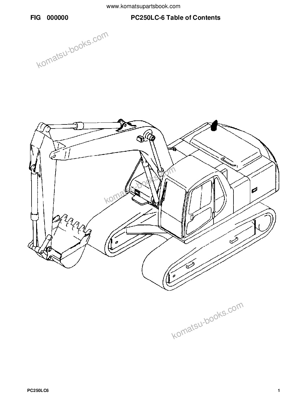 Komatsu pc250lc-6l s/n a80001-up Parts catalog cover