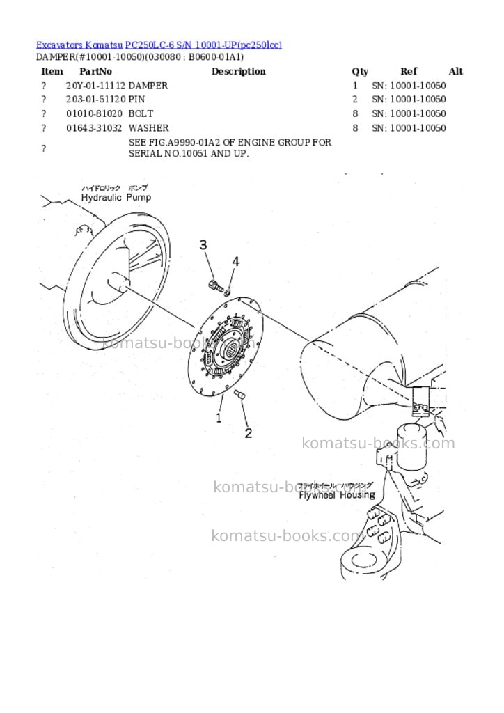 Komatsu pc250lc-6 s/n 10001-up Parts catalog cover Page 7 Komatsu pc250lc-6 s/n 10001-up Parts catalog cover Page 7