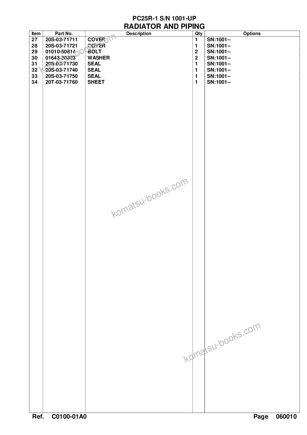 Komatsu pc25r-1 s/n 1001-up Parts catalog cover Page 8 Komatsu pc25r-1 s/n 1001-up Parts catalog cover Page 8