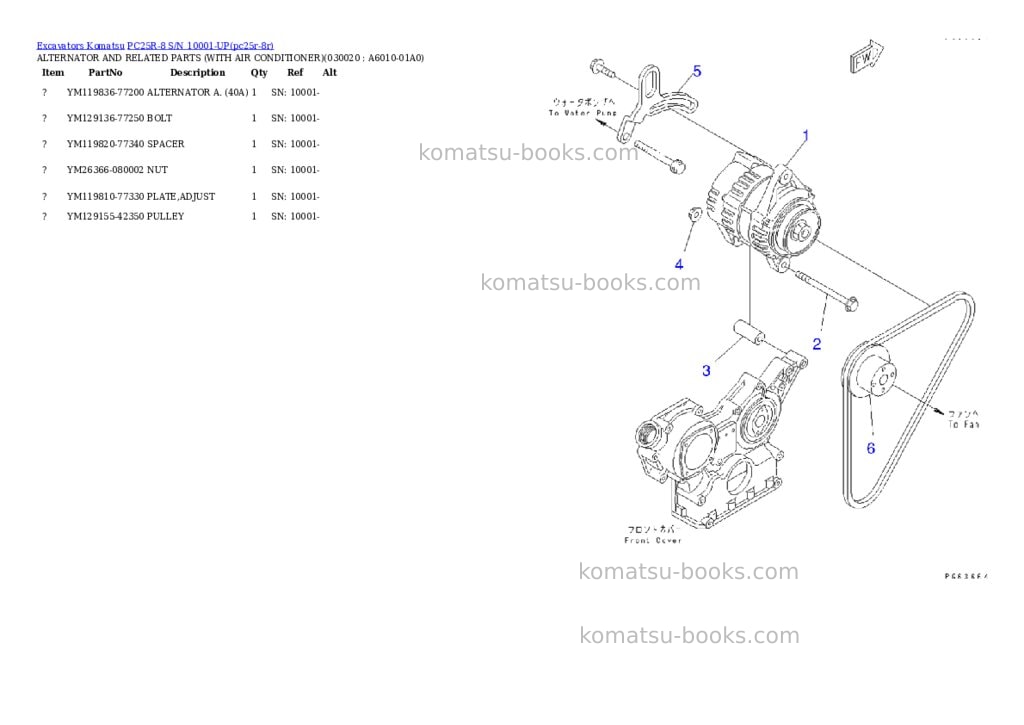 Komatsu pc25r-8 s/n 10001-up Parts catalog cover Komatsu pc25r-8 s/n 10001-up Parts catalog cover