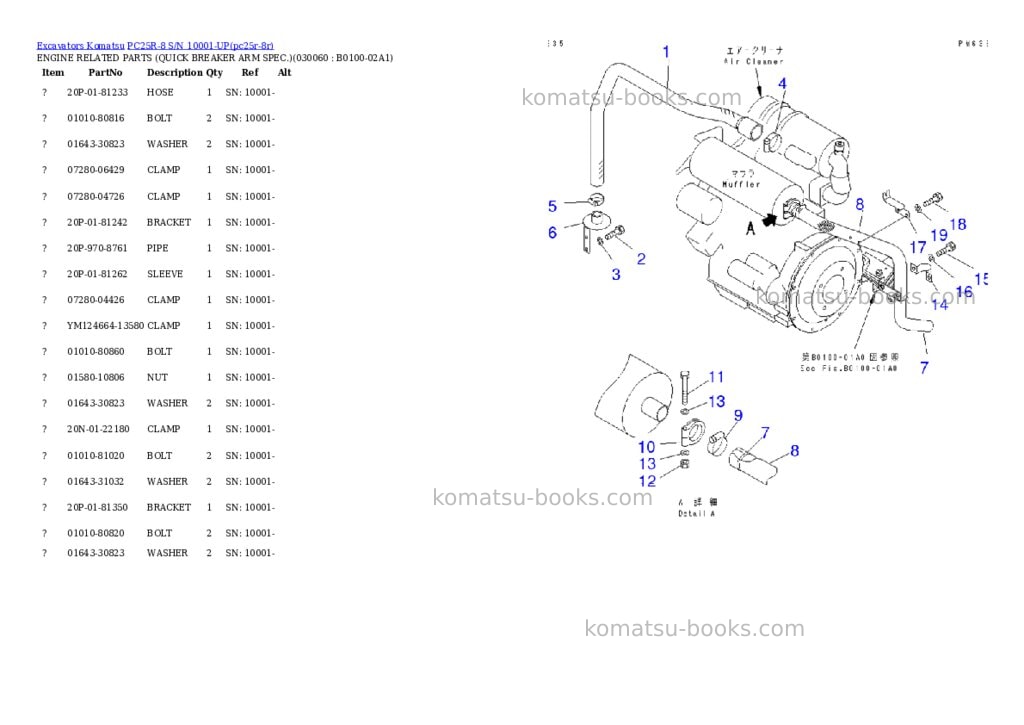Komatsu pc25r-8 s/n 10001-up Parts catalog cover Page 5 Komatsu pc25r-8 s/n 10001-up Parts catalog cover Page 5