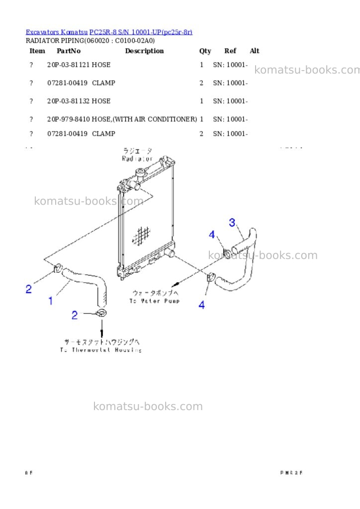 Komatsu pc25r-8 s/n 10001-up Parts catalog cover Page 9 Komatsu pc25r-8 s/n 10001-up Parts catalog cover Page 9