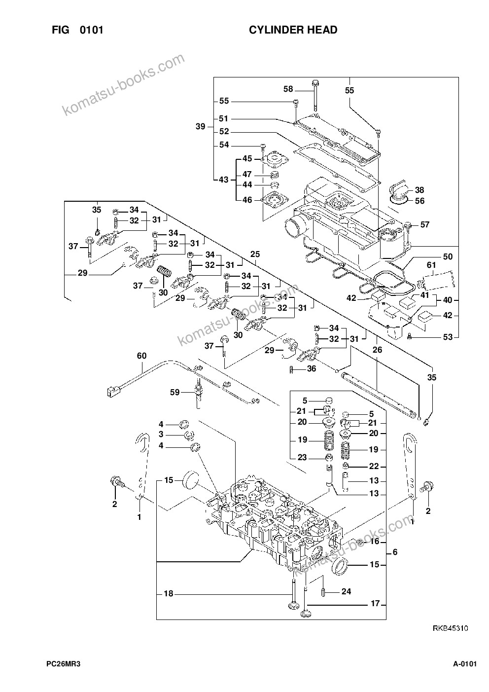 Komatsu pc26mr-3 s/n f30003 and up Parts catalog cover Page 3