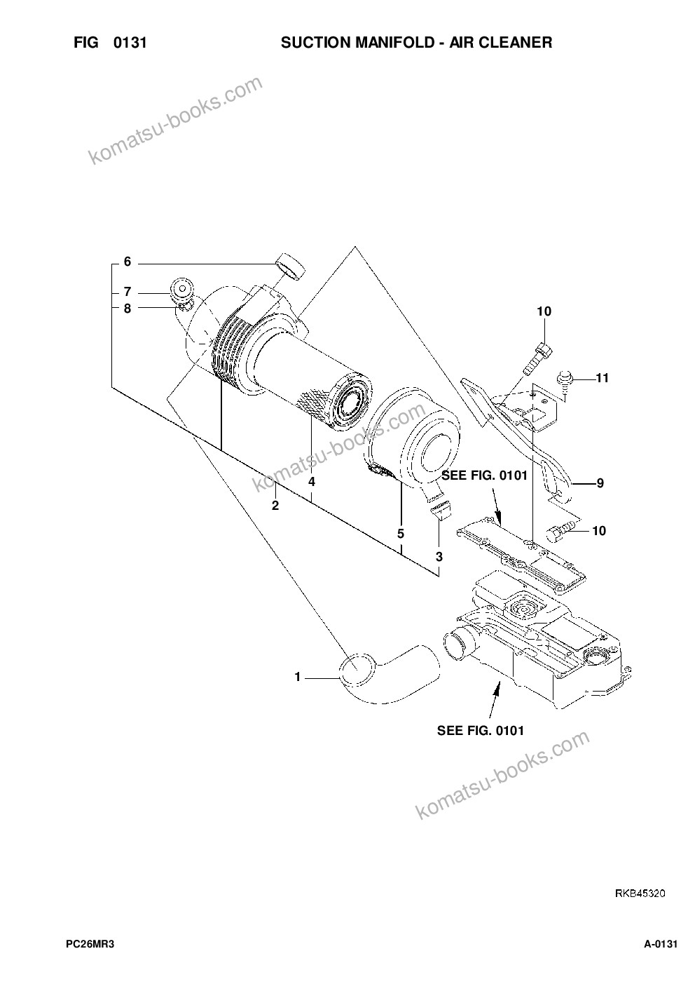 Komatsu pc26mr-3 s/n f30003 and up Parts catalog cover Page 7