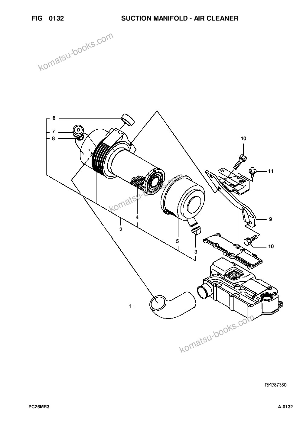 Komatsu pc26mr-3 s/n f30003 and up Parts catalog cover Page 9