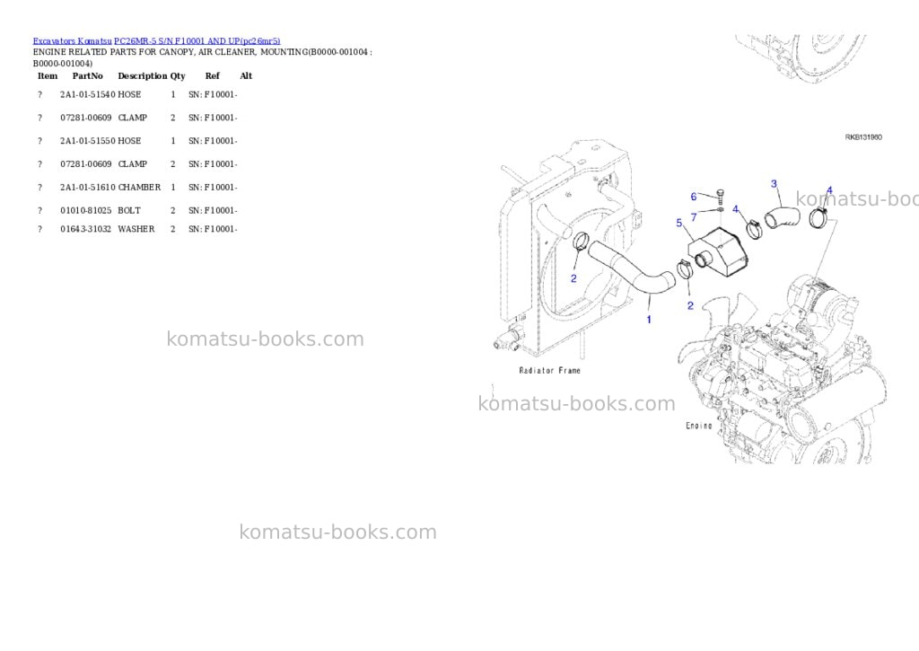Komatsu PC26MR-5 S/N F10001 AND UP Parts catalog cover Page 3