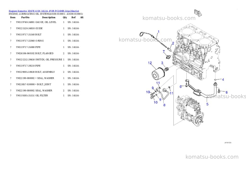Komatsu 3D67E-6 SN 14514- (FOR PC26MR-5) Parts catalog cover Page 8 Komatsu 3D67E-6 SN 14514- (FOR PC26MR-5) Parts catalog cover Page 8