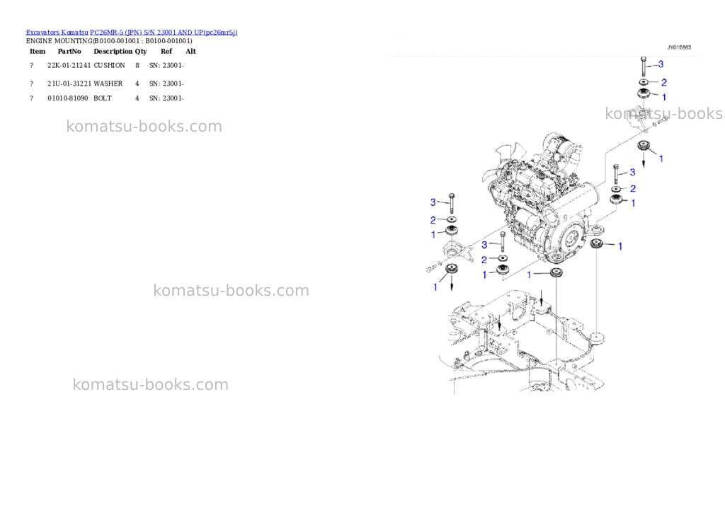Komatsu PC26MR-5 (JPN) S/N 23001 AND UP Parts catalog cover Page 10