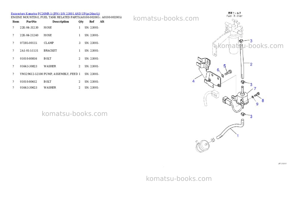 Komatsu PC26MR-5 (JPN) S/N 23001 AND UP Parts catalog cover Page 4