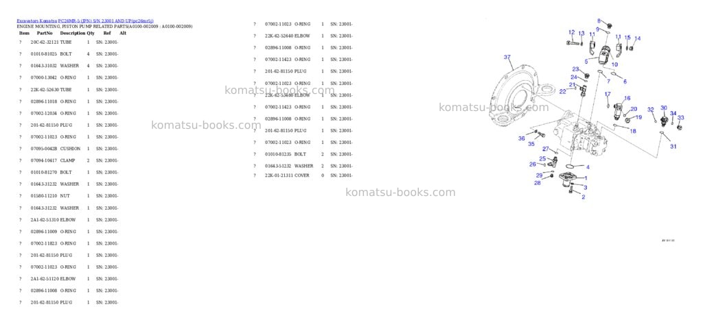 Komatsu PC26MR-5 (JPN) S/N 23001 AND UP Parts catalog cover Page 8
