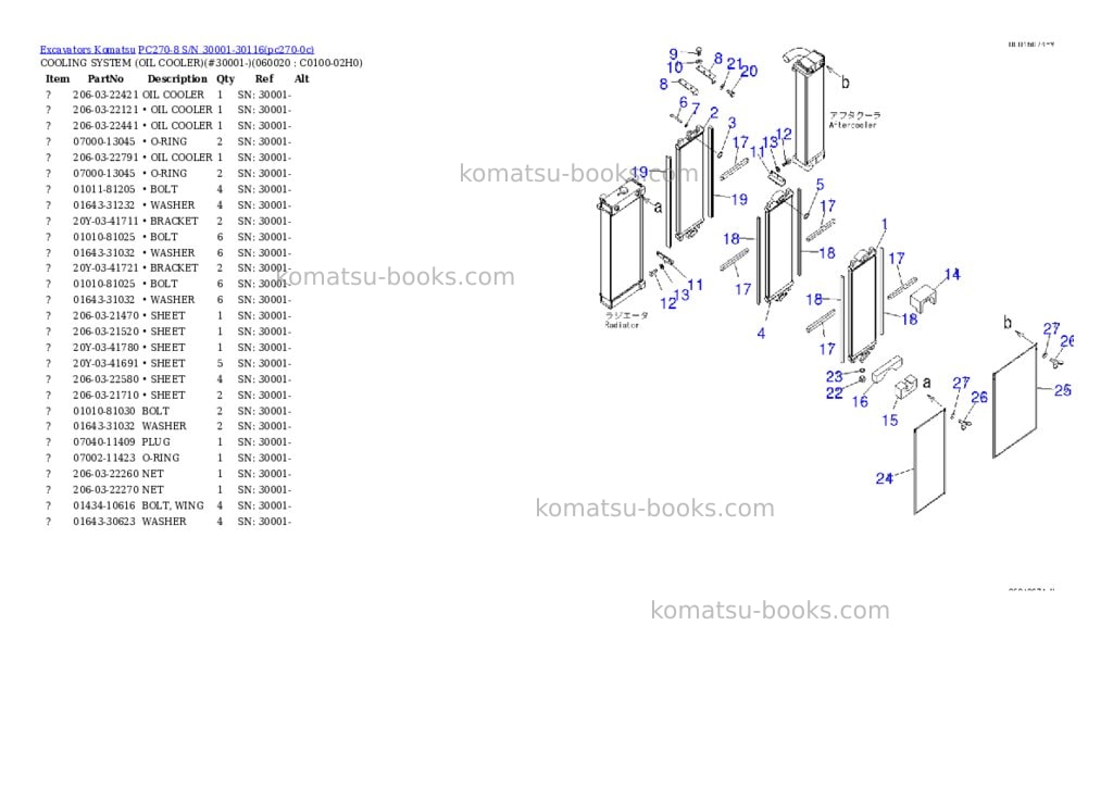 Komatsu pc270-8 s/n 30001-30116 Parts catalog cover Page 8 Komatsu pc270-8 s/n 30001-30116 Parts catalog cover Page 8