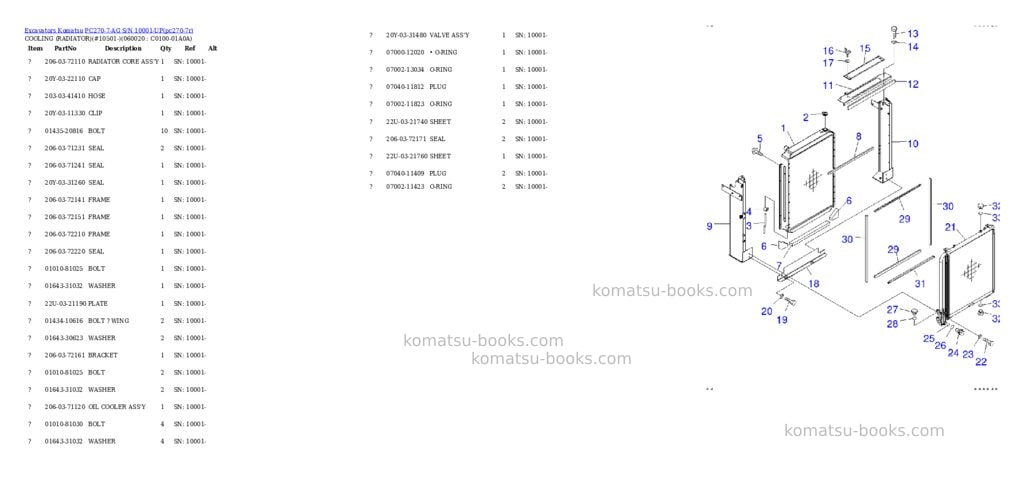 Komatsu pc270-7-ag s/n 10001-up Parts catalog cover Page 7 Komatsu pc270-7-ag s/n 10001-up Parts catalog cover Page 7