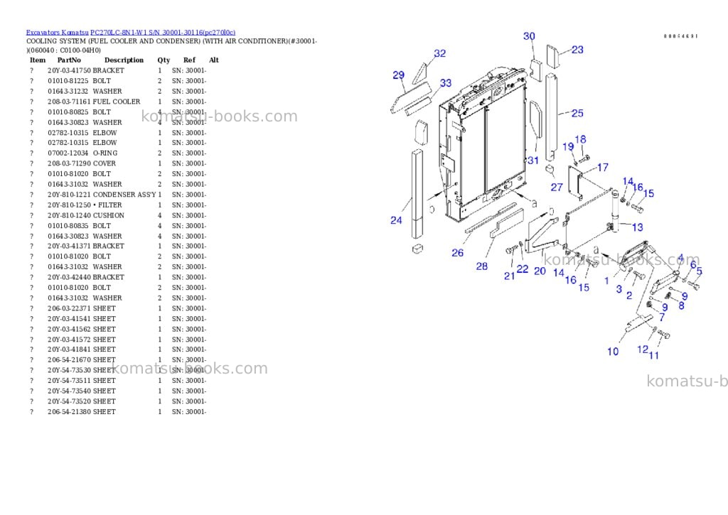 Komatsu pc270lc-8n1-w1 s/n 30001-30116 Parts catalog cover Page 10