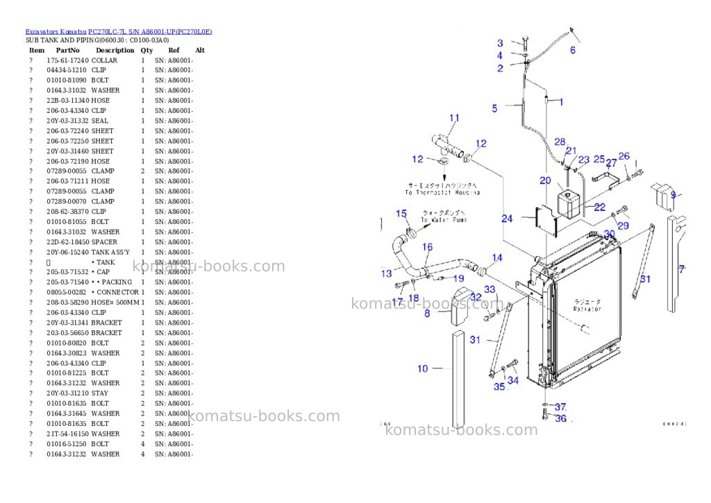 Komatsu pc270lc-7l s/n a86001-up Parts catalog cover Page 8 Komatsu pc270lc-7l s/n a86001-up Parts catalog cover Page 8