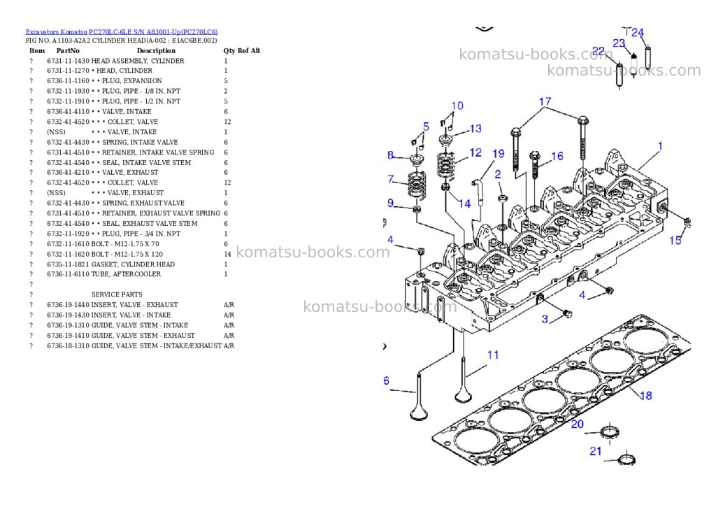 Komatsu pc270lc-6le s/n a83001-up Parts catalog cover