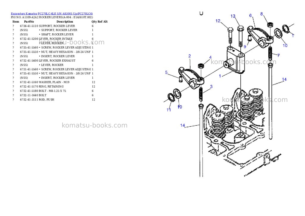 Komatsu pc270lc-6le s/n a83001-up Parts catalog cover Page 2