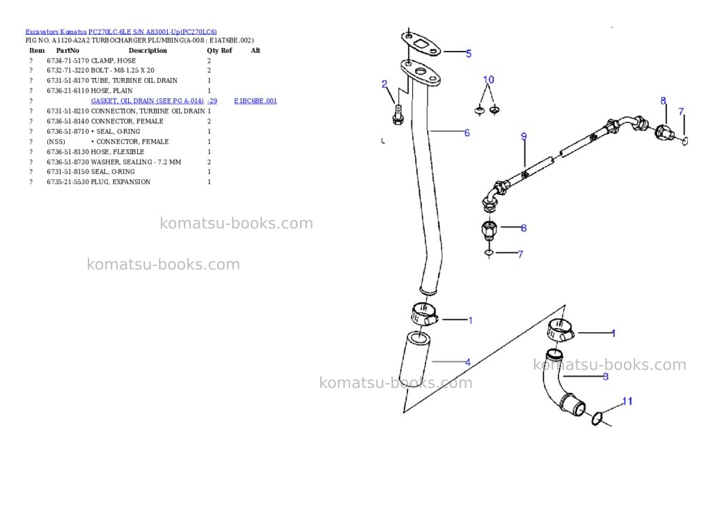 Komatsu pc270lc-6le s/n a83001-up Parts catalog cover Page 4