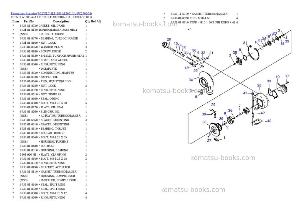 Komatsu pc270lc-6le s/n a83001-up Parts catalog cover Page 7