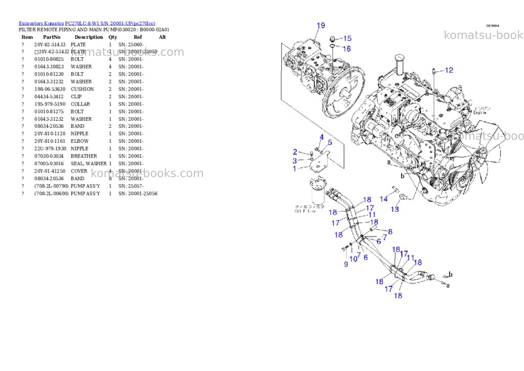 Komatsu pc270lc-8-w1 s/n 20001-up Parts catalog cover Komatsu pc270lc-8-w1 s/n 20001-up Parts catalog cover