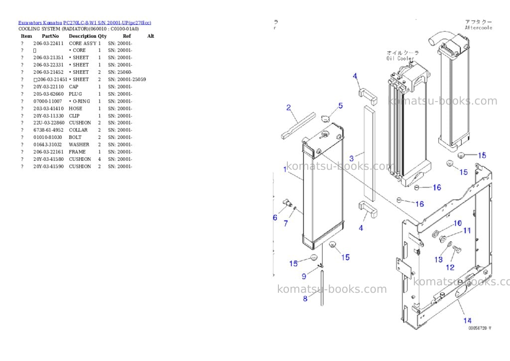 Komatsu pc270lc-8-w1 s/n 20001-up Parts catalog cover Page 7 Komatsu pc270lc-8-w1 s/n 20001-up Parts catalog cover Page 7