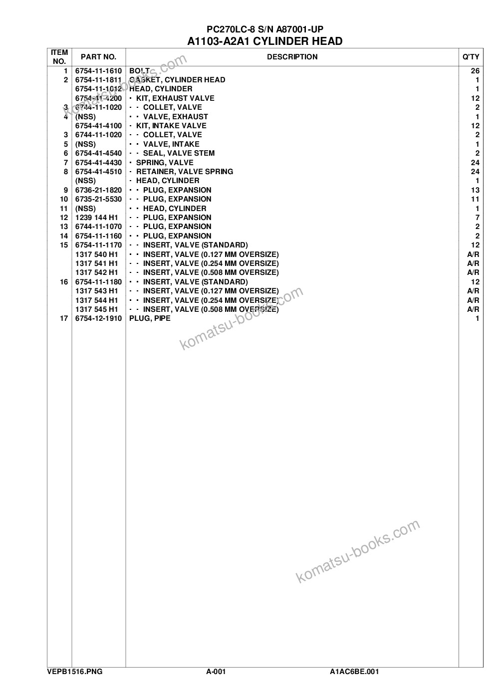 Komatsu pc270lc-8 s/n a87001-up Parts catalog cover Page 4 Komatsu pc270lc-8 s/n a87001-up Parts catalog cover Page 4