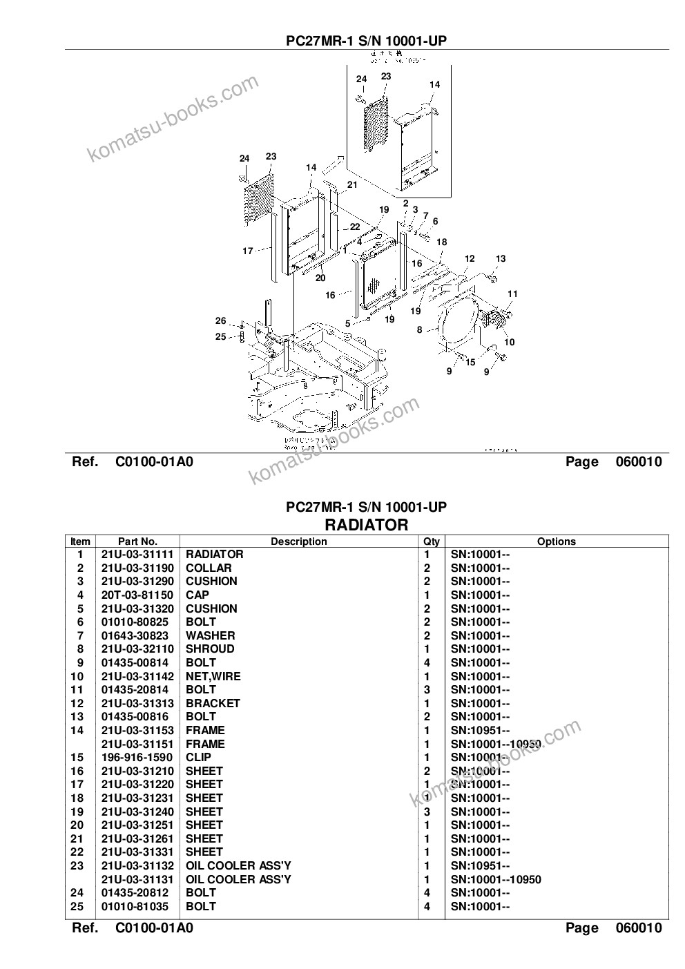 Komatsu pc27mr-1 s/n 10001-up Parts catalog cover Page 7 Komatsu pc27mr-1 s/n 10001-up Parts catalog cover Page 7