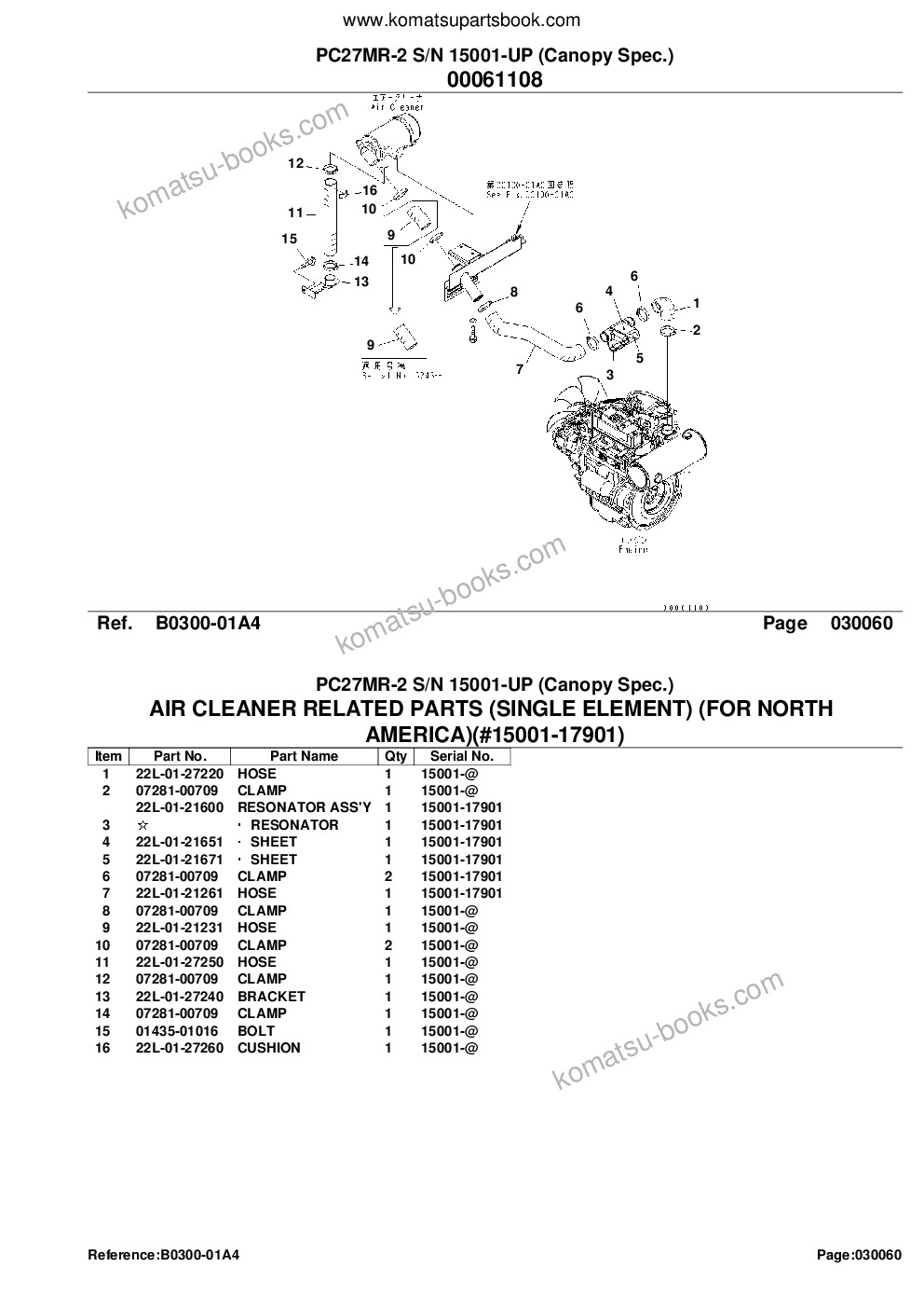 Komatsu pc27mr-2 s/n 15001-up canopy spec. Parts catalog cover Page 8 Komatsu pc27mr-2 s/n 15001-up canopy spec. Parts catalog cover Page 8