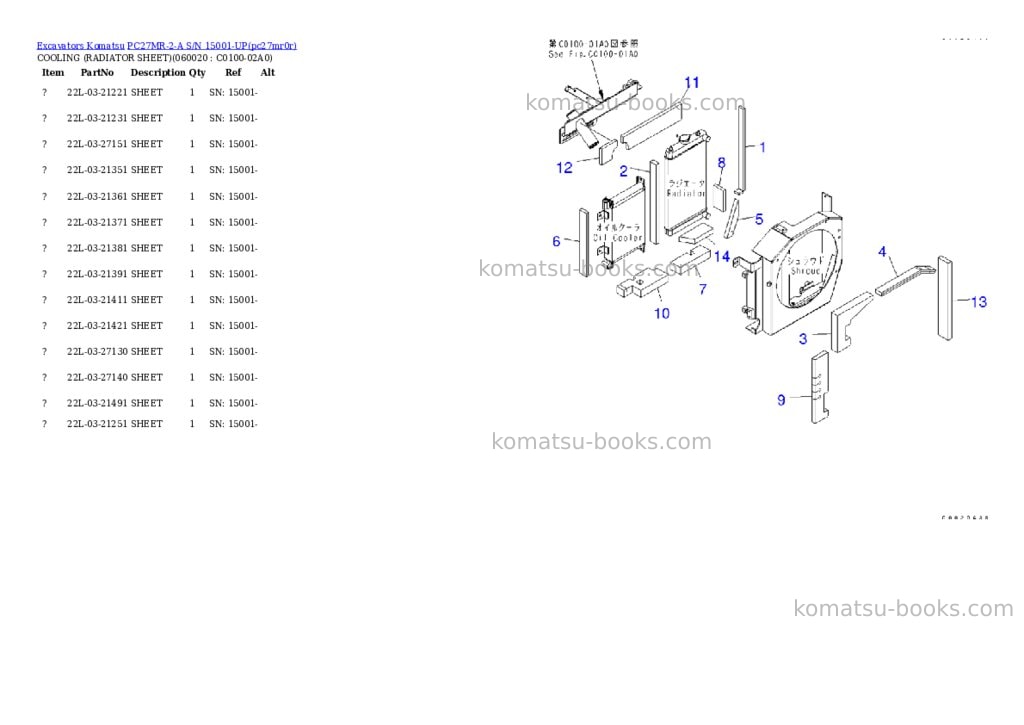 Komatsu pc27mr-2-a s/n 15001-up Parts catalog cover Page 5 Komatsu pc27mr-2-a s/n 15001-up Parts catalog cover Page 5
