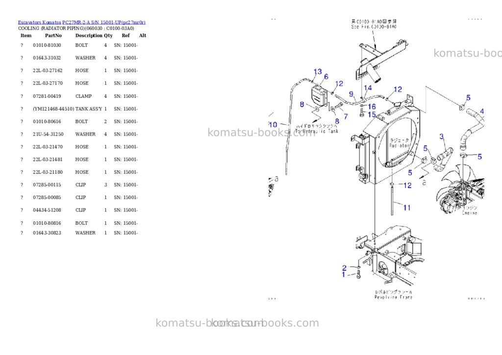 Komatsu pc27mr-2-a s/n 15001-up Parts catalog cover Page 6 Komatsu pc27mr-2-a s/n 15001-up Parts catalog cover Page 6