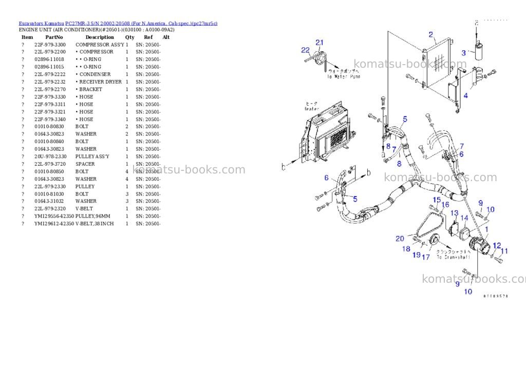 Komatsu pc27mr-3 s/n 20002-20508 for n.america, cab spec. Parts catalog cover Page 9