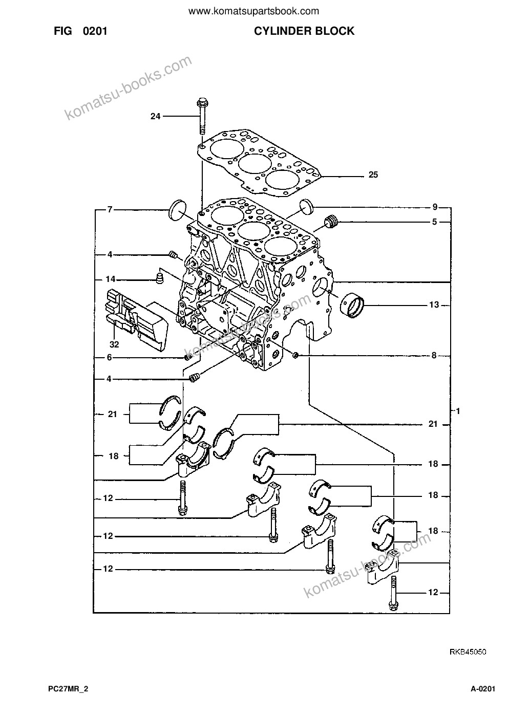 Komatsu pc27mr-2 s/n f00103-up Katalog części okładka Strona 9