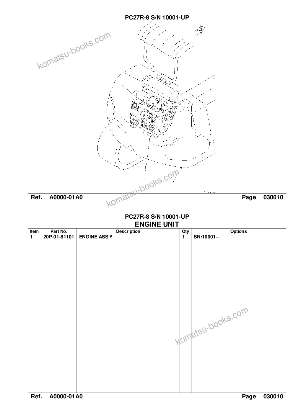 Komatsu PC27R-8 S/N 10001-UP Parts catalog cover Page 3 Komatsu PC27R-8 S/N 10001-UP Parts catalog cover Page 3
