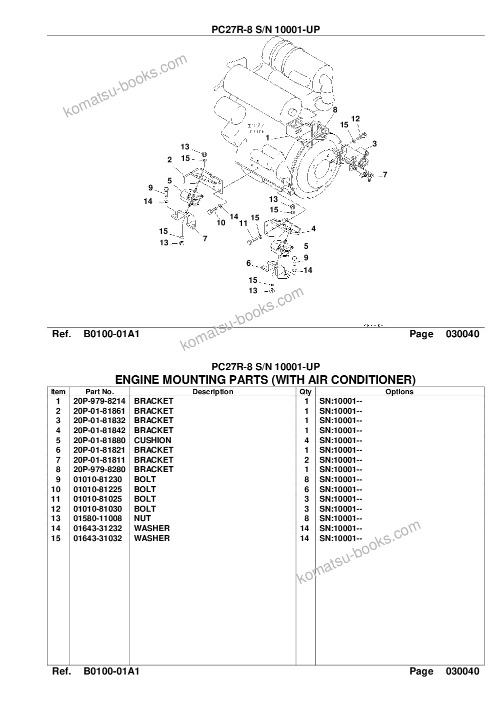 Komatsu PC27R-8 S/N 10001-UP Parts catalog cover Page 6 Komatsu PC27R-8 S/N 10001-UP Parts catalog cover Page 6