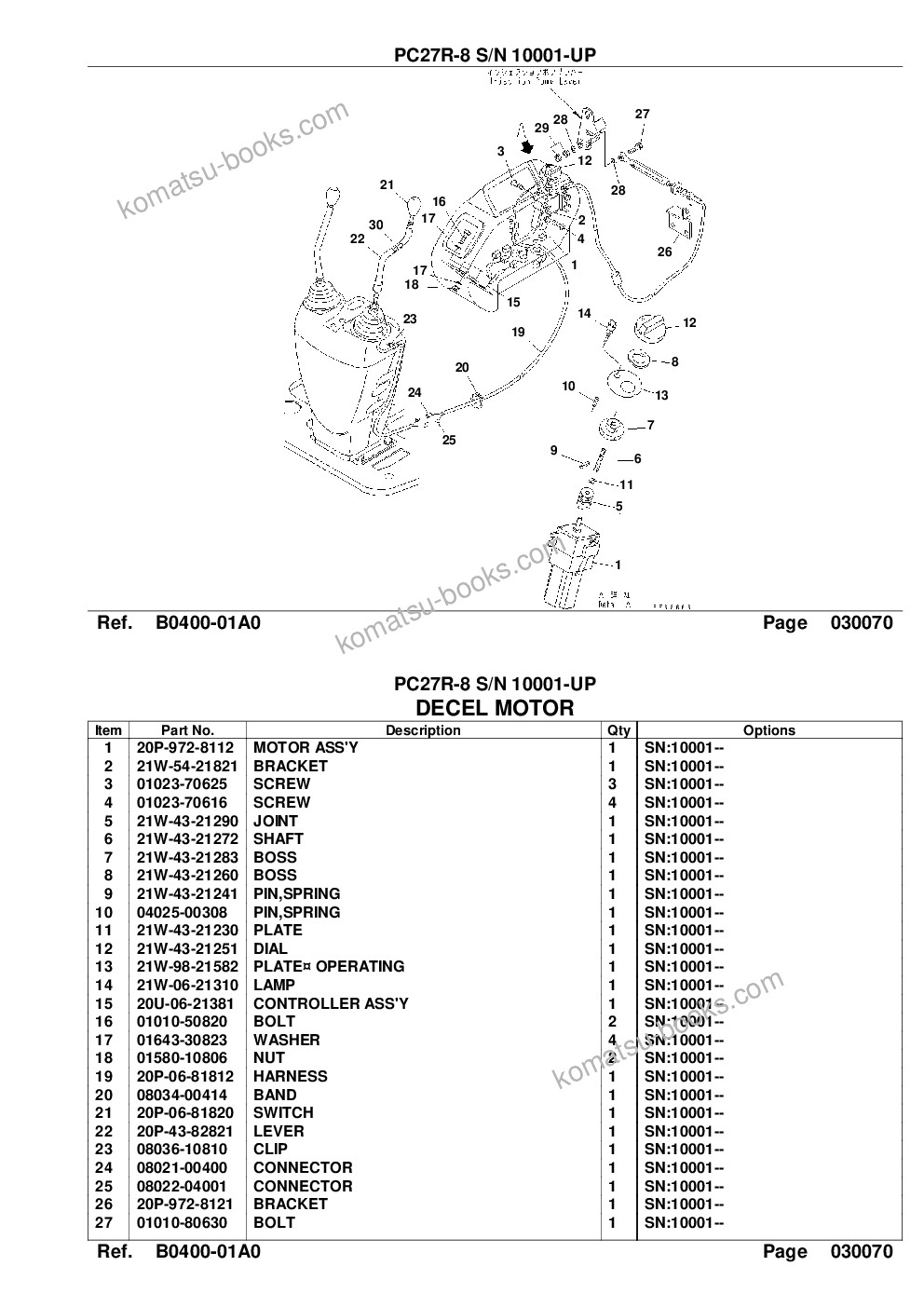 Komatsu PC27R-8 S/N 10001-UP Parts catalog cover Page 9 Komatsu PC27R-8 S/N 10001-UP Parts catalog cover Page 9