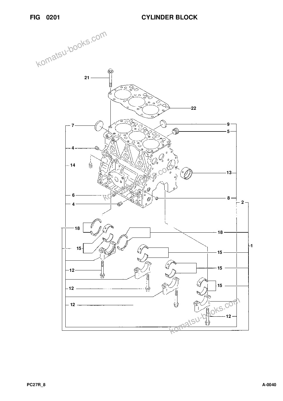 Komatsu pc27r-8 s/n f30001-up Ersatzteilkatalog Titelseite Seite 9