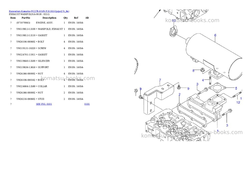 Komatsu pc27r-8 s/n f31103-up Parts catalog cover Page 2