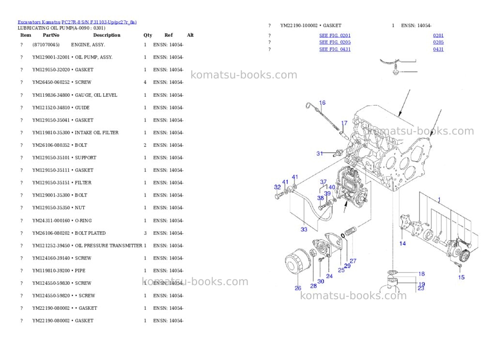 Komatsu pc27r-8 s/n f31103-up Parts catalog cover Page 8