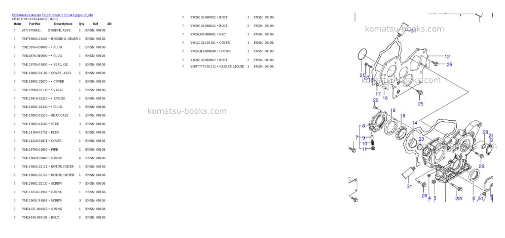 Komatsu pc27r-8 s/n f32154-up Parts catalog cover Page 4 Komatsu pc27r-8 s/n f32154-up Parts catalog cover Page 4