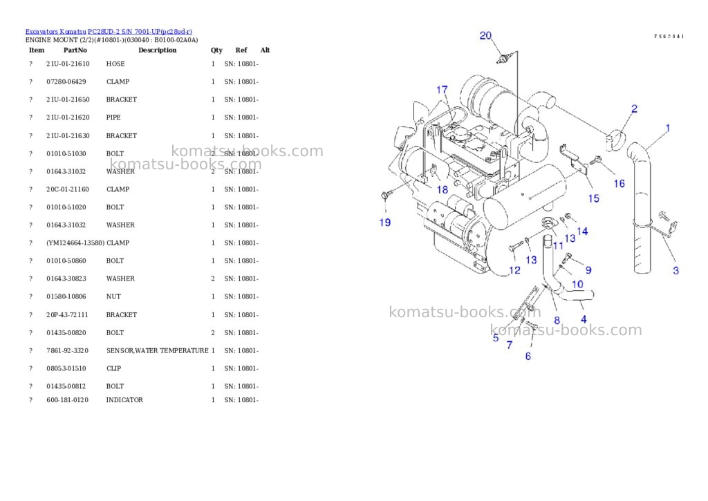 Komatsu pc28ud-2 s/n 7001-up Parts catalog cover Page 3